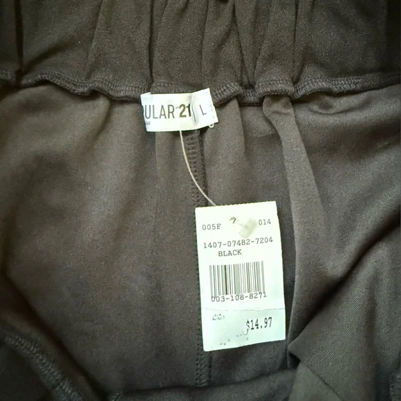 NWT Popular 21 Paperbag Pants With Tie Black Large - Picture 5 of 9